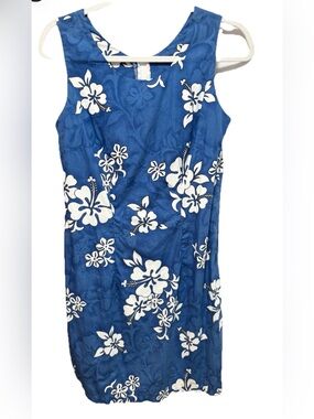 Pacific Legend Blue Floral Sleeveless Shift Dress